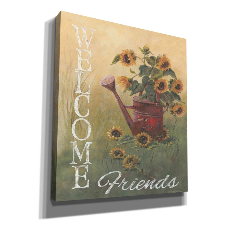 «A Sunflower Welcome» par Pam Britton, art mural sur toile, H 30 po x l 26 po x P 1,5 po