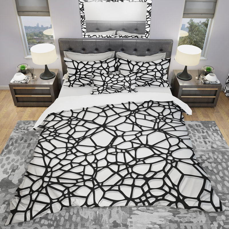 Ensemble de housse de couette moderne et contemporaine, Housse de couette très grand + 2 taies décoratives