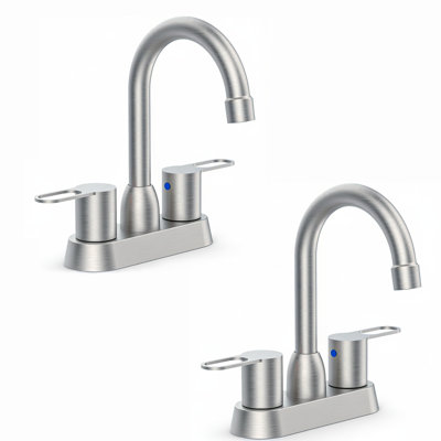 Double Handle  High-Arc Centerset RV Bathroom Faucet(Set of 2)