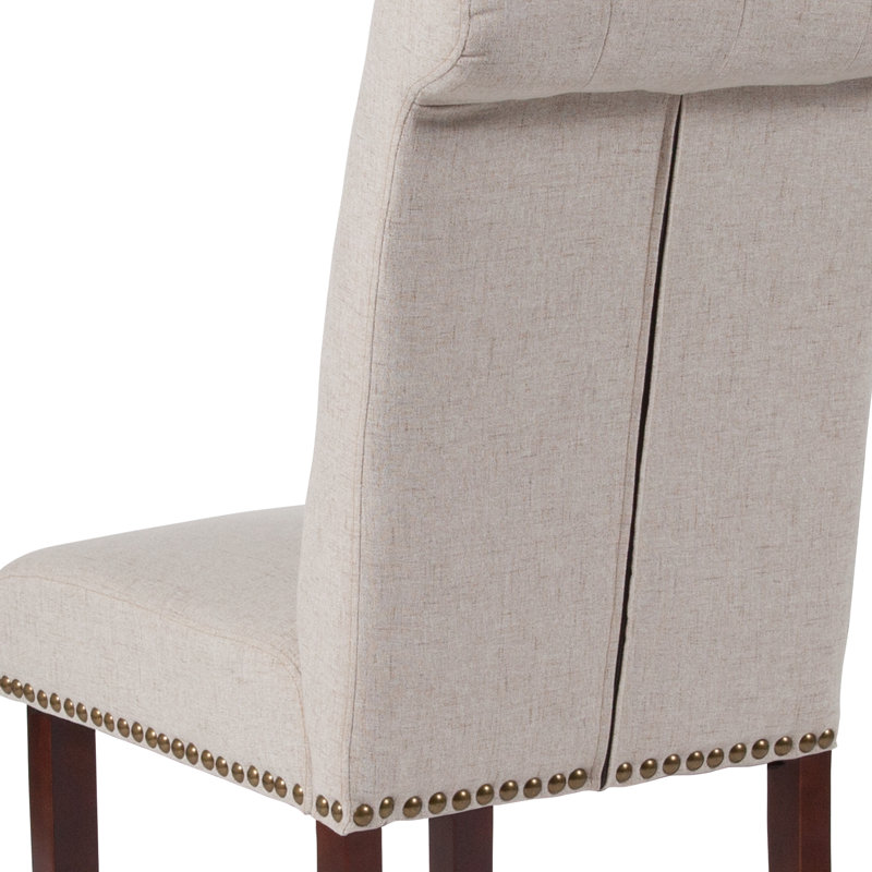 Aaydn Parsons Chairs-Rolled Back, Accent Nail Trim, Beige