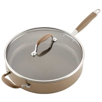 Anolon Advanced Home Hard Anodized Nonstick Sauté Pan with Helper Handle and Lid, 5 Quart