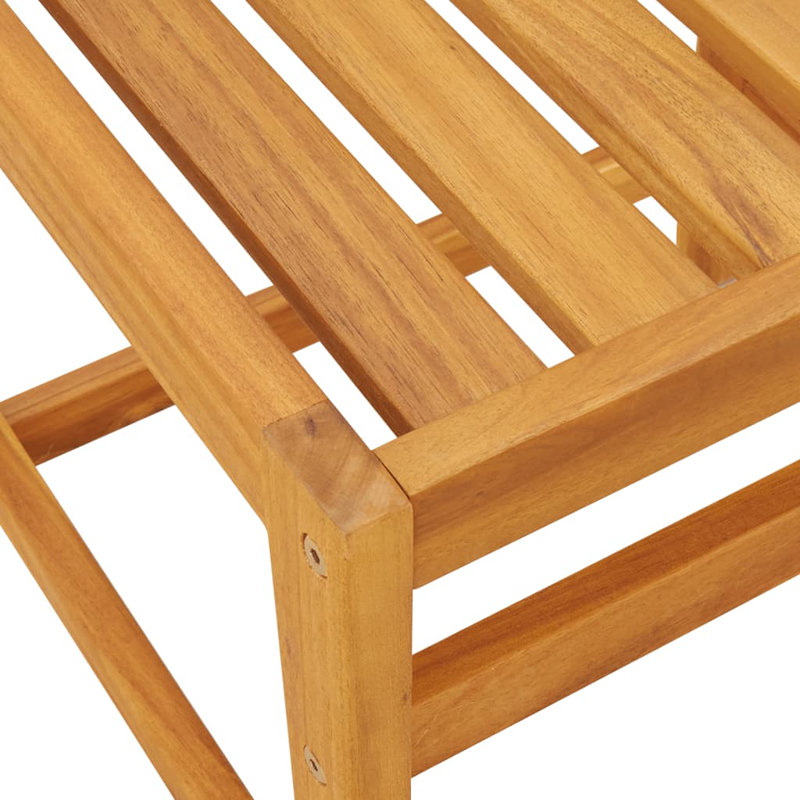  Ensemble de balcon en bois d'acacia blanc crème moyen et durable