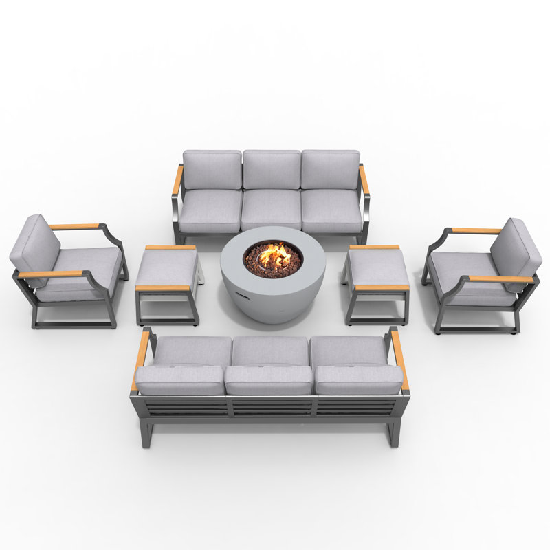7 - Person Patio Conversation Set with Cushions