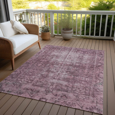 Tapis intérieur / extérieur rouge Delaura