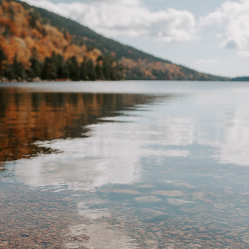 «Jordan Pond» par Chelsea Kedron - impression, H 12 po x l 12 po, Non, Toile tendue