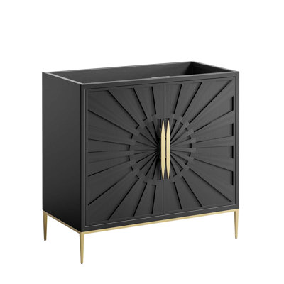 Base de meuble-lavabo simple 35 po en noir seulement