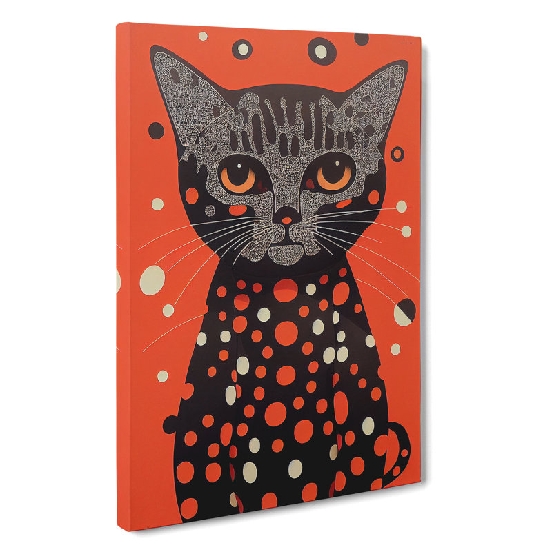 Spotty Cat Abstract - Wrapped Canvas Print, 50cm H x 35cm W x 3cm D