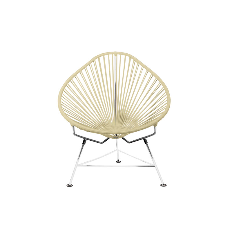 Outdoor Lounge Chair, Wheat/Chrome