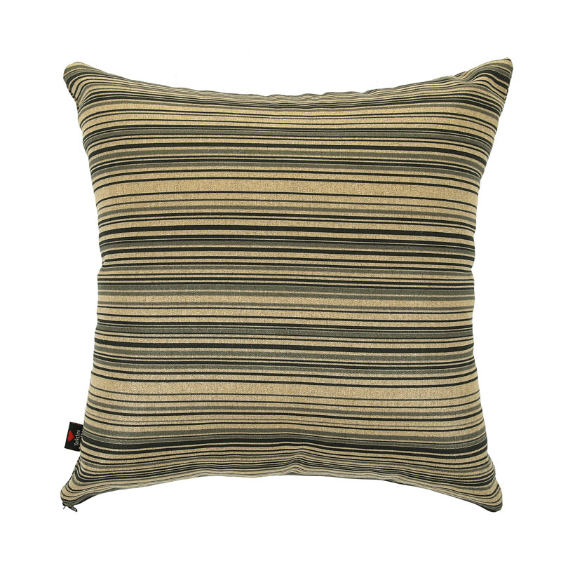 Aloysius Striped Square Throw Cushion, Brown, Large