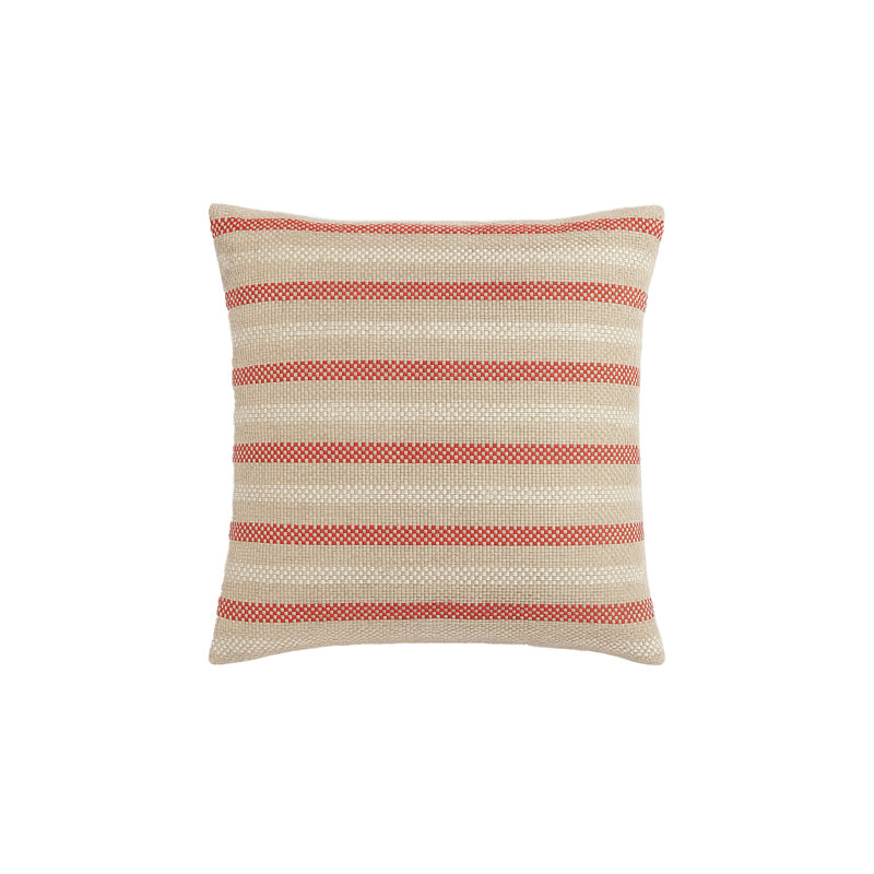 Classic Grey Marina Stripe Indoor Outdoor Pillow 24x24, Red, Square 20", Pillow Cover Only - No Insert