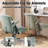 Criss Cross Office Chair with Flip-Up Adjustable Arms, Chenille Wide Seat Desk Chair with Airbag Lumbar Support, 300 lb Swivel Vanity Chair for Home Office, Bedroom & Makeup Room-962076274