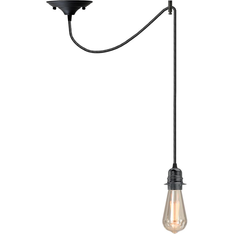 1 - Light Single Pendant, Black