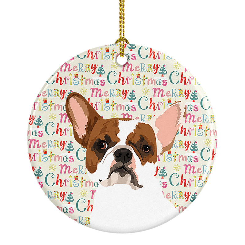 Ornement suspendu en céramique French Bulldog 2