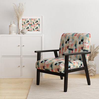 Fauteuil d'appoint rembourré beige et vert clair sophistiqué Cubic Sophistication