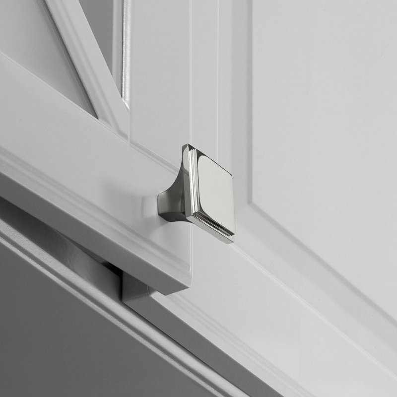 Conwy Square Knob, Brush Nickel, 1.24" L x 0.49" W x 1.17" D