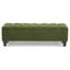 Banc repose-pieds avec rangement, surface bouclée verte, pieds en bois d'hévéa, capacité de 300 lb