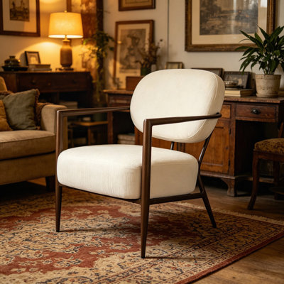 Chaise d'appoint moderne avec structure en métal, chaise d'appoint rembourrée en tissu Softy, fauteuil de détente confortable Mid-Century pour salon, coin lecture, chaise d'invité de loisirs simple (1pc)