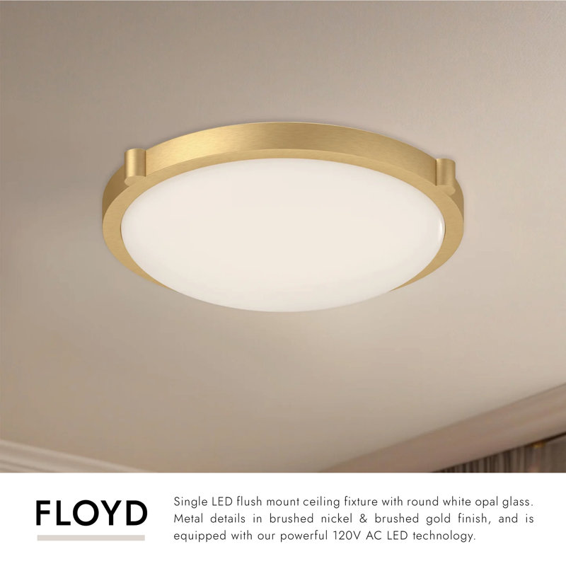 Floyd 1 - Light LED Flush Mount, Brushed Nickel