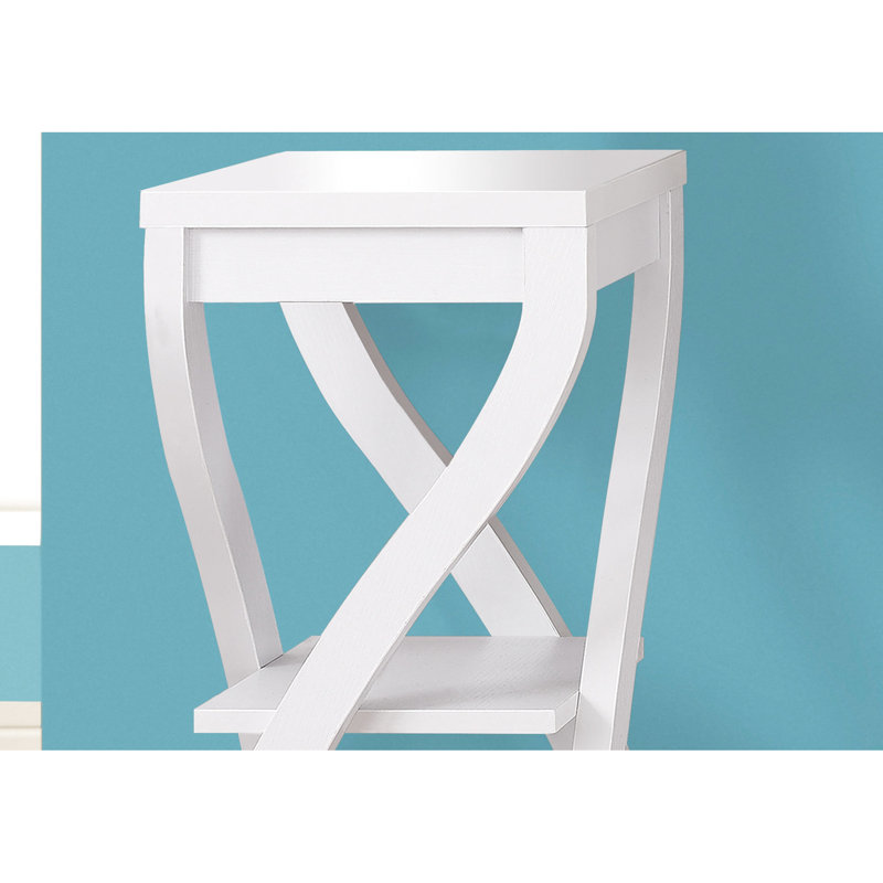 Table d'appoint blanche avec 3, côté pour chambre à coucher, salon, support pour plante, table carrée de base, 3