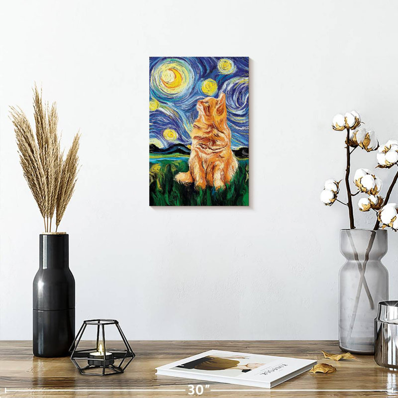 Brampt Cat Impressionist, 12" H x 8" W