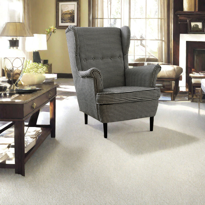 Fauteuil inclinable tapissier modèleski, Mélange de polyester noir / blanc modèleski