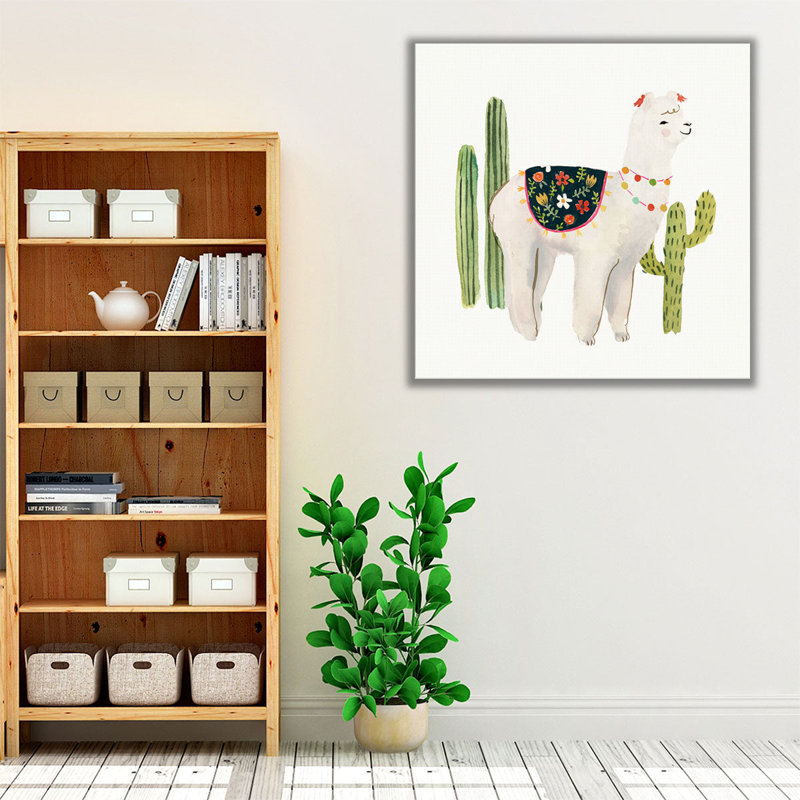 Sweet Alpaca III - reproduction d'art sur toile, H 12 po x l 12 po