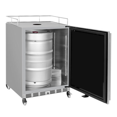 Infinity Series Outdoor 24" Wide Dual Tap Kegerator With Right Hinge Stainless Steel Door