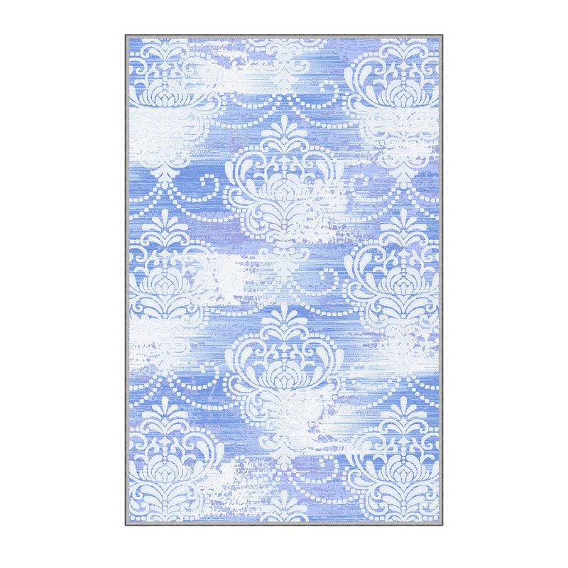 Stylish Hall Carpet, 2.6 x 6.6 Feet, 100% Polyester, 0.3 in Pile Height | Antibacterial, Non-Slip PVC Felt Dot Underside | 3D Digital Print, Machine Washable, Ideal for Entryway & Living Spaces