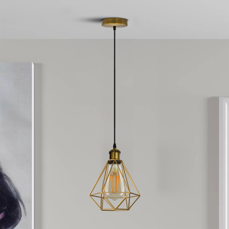 Braylene 1 - Light Black/Gold Single Pendant, Gold