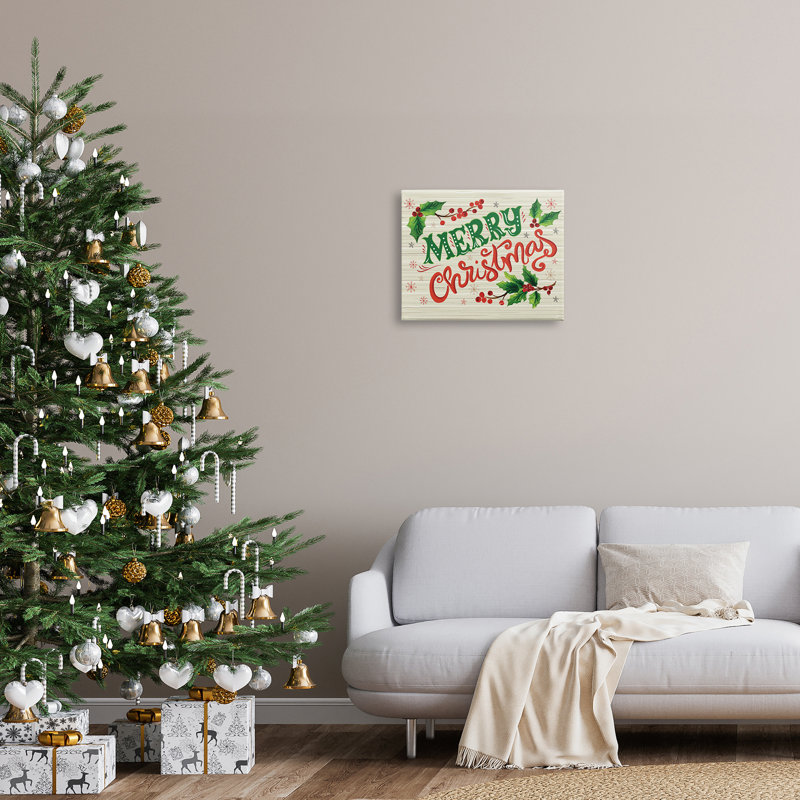 Joyeux Noël, Holly Berry Botanicals, Toile tendue, H 16 po x l 20 po x P 1,5 po