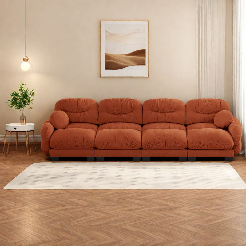 Compression Modular Sofas Chenille 4 Seater Modern Home Lounge