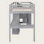 Lit mezzanine simple avec poste de travail en L de qualité supérieure et escalier de rangement-673811032