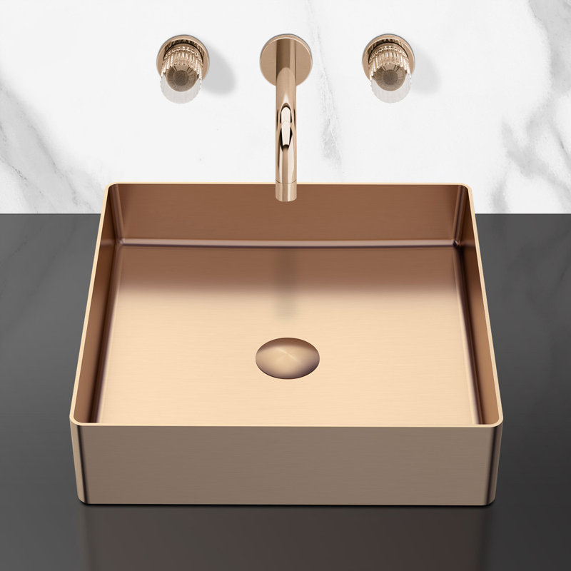 15.7'' L Bathroom Sink, Rose Gold
