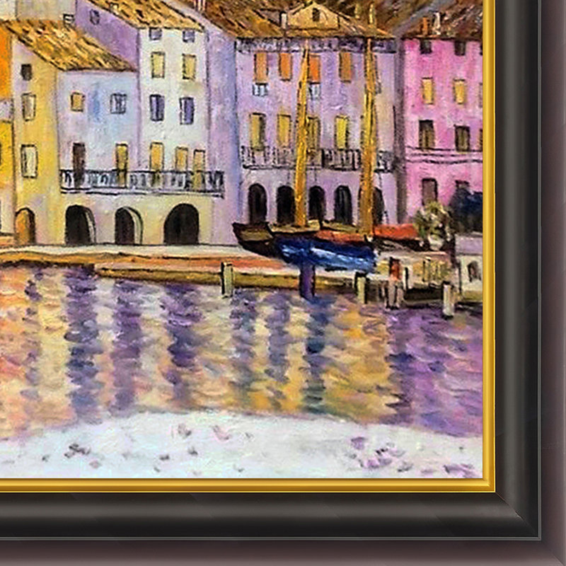 Malcesine sur le lac de Garde par Gustav Klimt - reproduction d'art encadrée, H 30 po x l 42 po x P 2 po, Cadre opulent