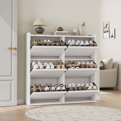 Armoire de rangement pour chaussures 18-40 paires avec tiroirs rabattables 2/3/4/6