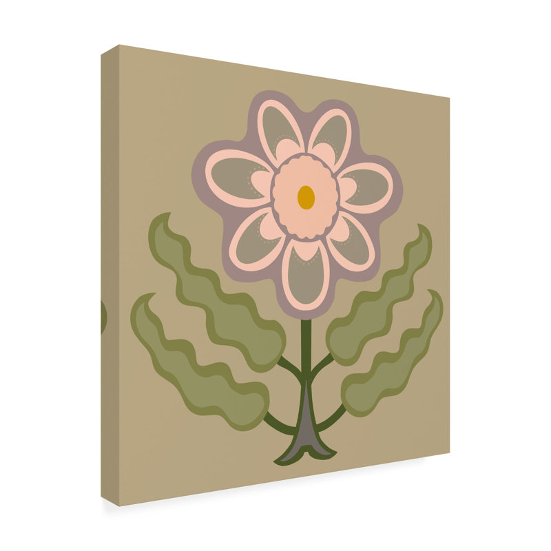 «Graphic Folk Flower III» sur toile, H 24 po x l 24 po