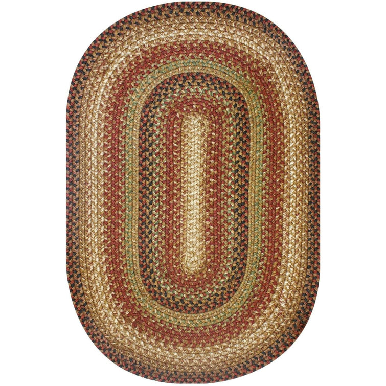 Dameka Braided Jute Reversible Premium Brown/Beige/Red/Green Rug