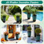 Grandes jardinières en plastique de 23,5 po pour plantes d'extérieur, grandes pots de fleurs, glacis artificiel en céramique (ensemble de 2)-1165878183