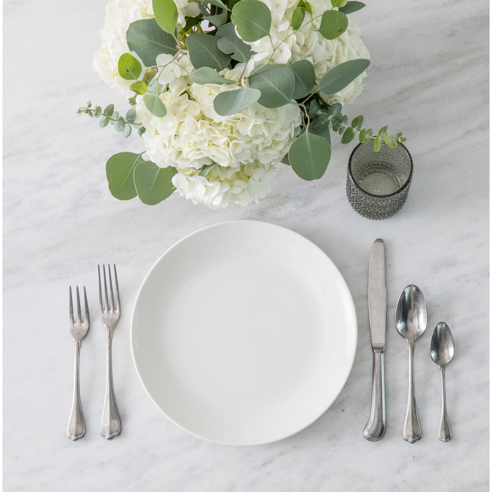 San Marco Antiqued Flatware Set - Service for 4, Antiqued Silver