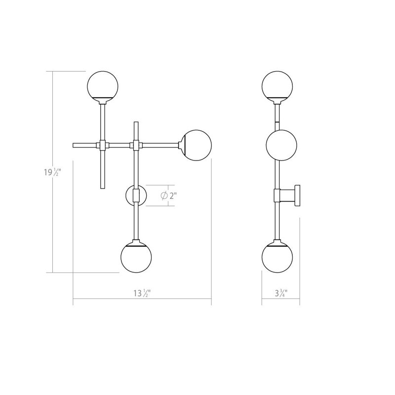 Applique à bras à intensité variable à 3 lumières DEL Sabon ™, Noir satiné