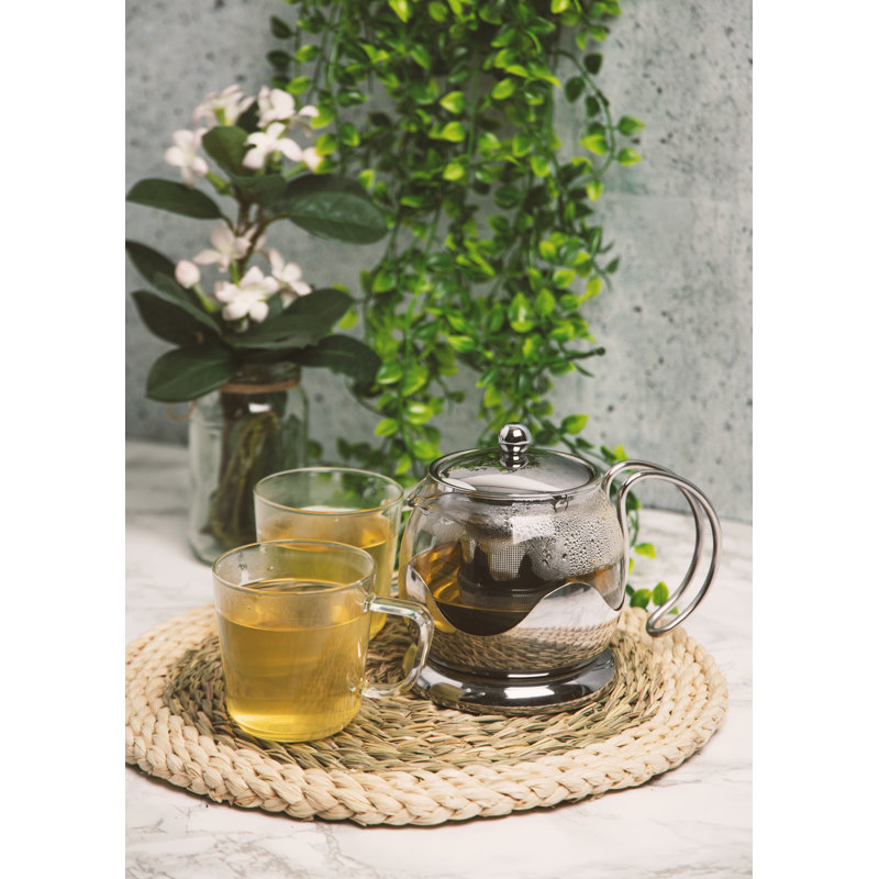  La Cafetière Le Teapot Glass Loose Leaf Teapot with Infuser, Silver, 22