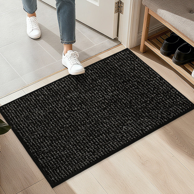 Non-Slip Indoor Doormat, 50cm W x 80cm L, Black