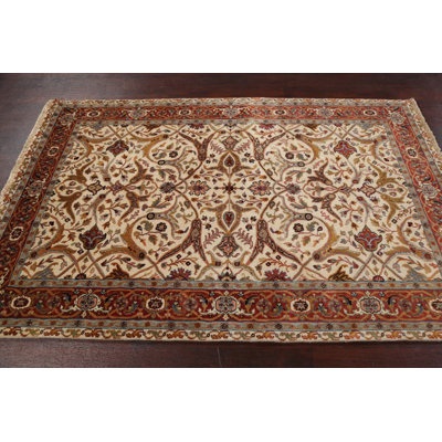 One-of-a-Kind 4'1" X 6'1" New Age Wool Area Rug in Ivory
