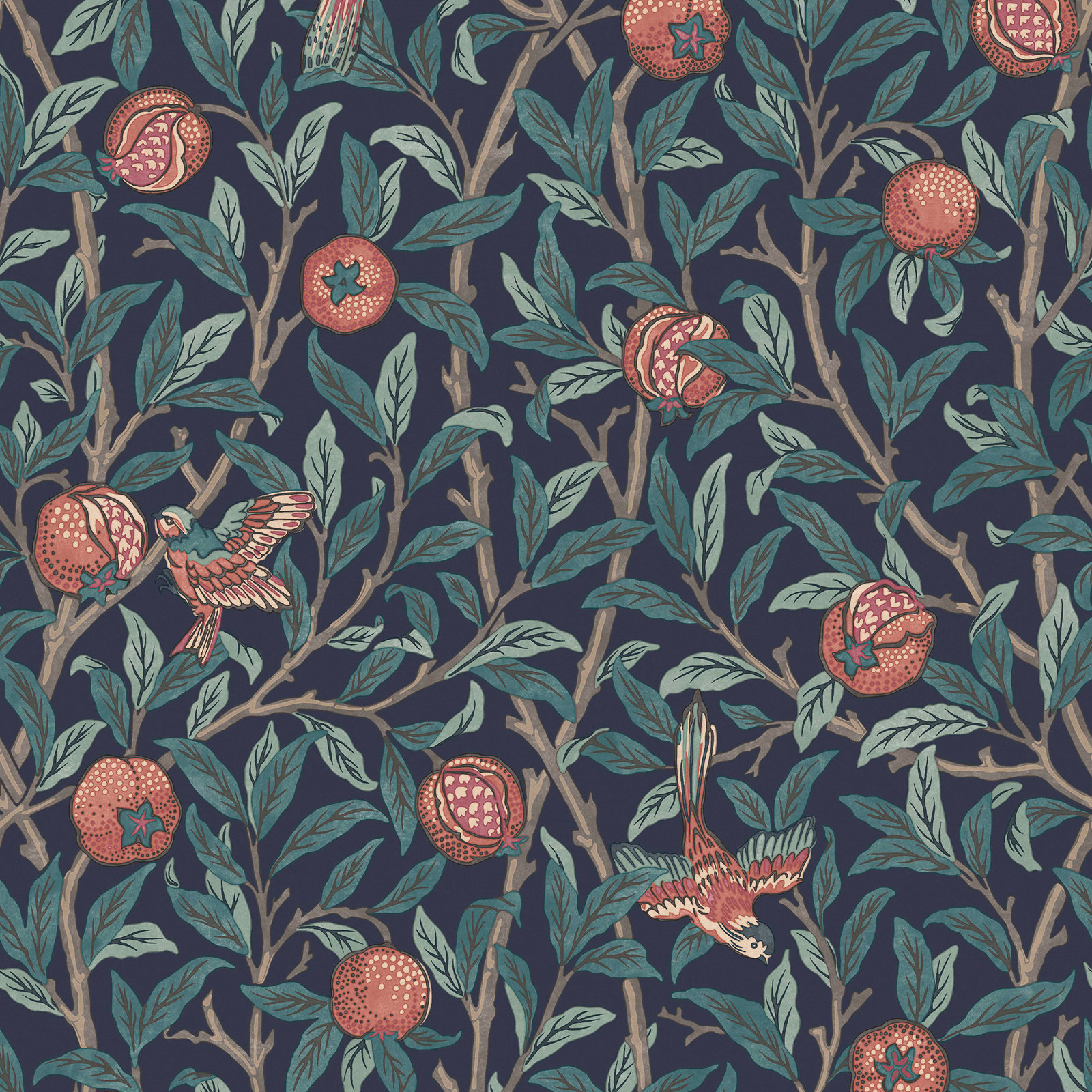 Nilda Floral Wallpaper, Navy Blue