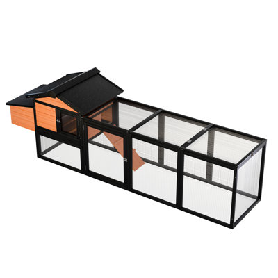 Poulailler et lapin d'extérieur en bois, conception spacieuse avec nichoir, - toit, porte coulissante, facile à nettoyer de 25,97 po de largeur, cage de volaille de 52,34 lb, grande construction imperméable,