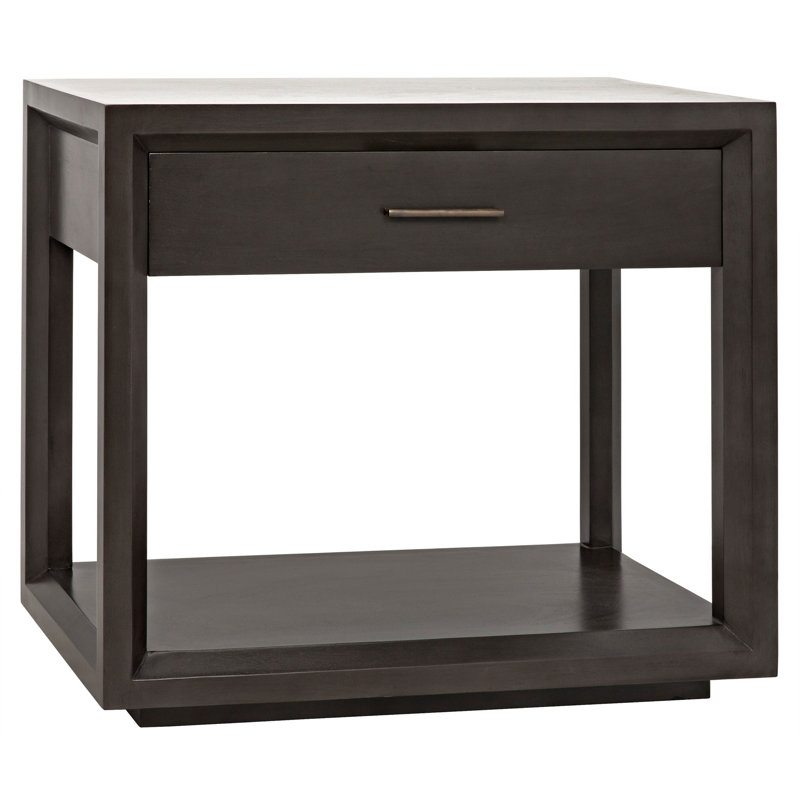 Antony Solid Wood End Table with Storage