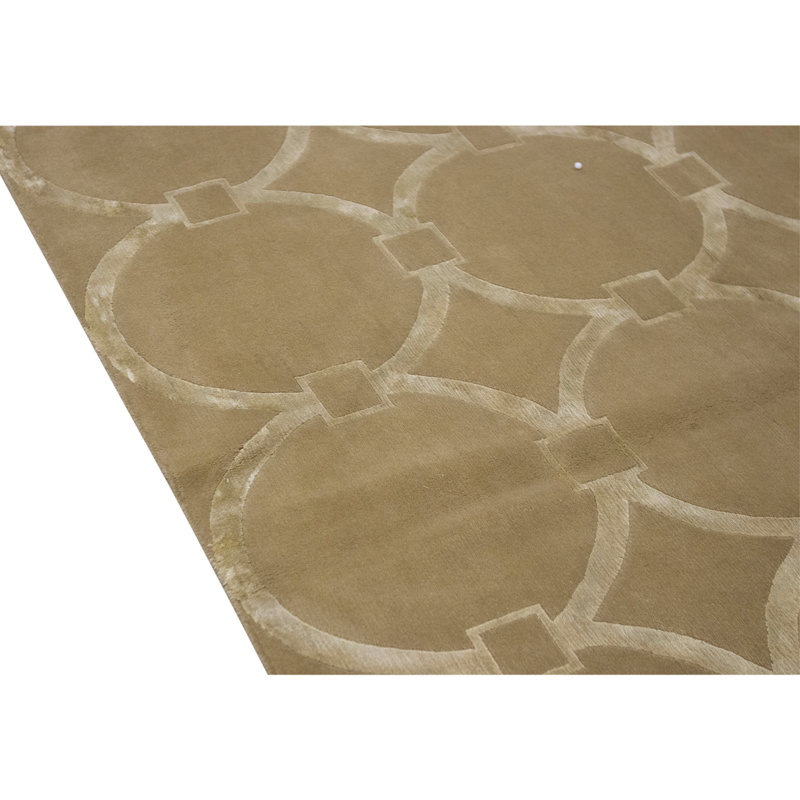 High-Quality Hand-Knotted Amber Area Rug