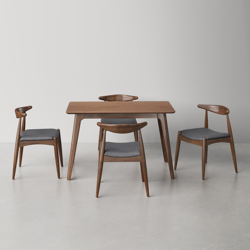 Millie 4 - Person Four Leg Dining Set, Charcoal