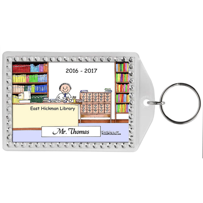 Bibliothécaire personnalisé avec porte-clés strass, Oui