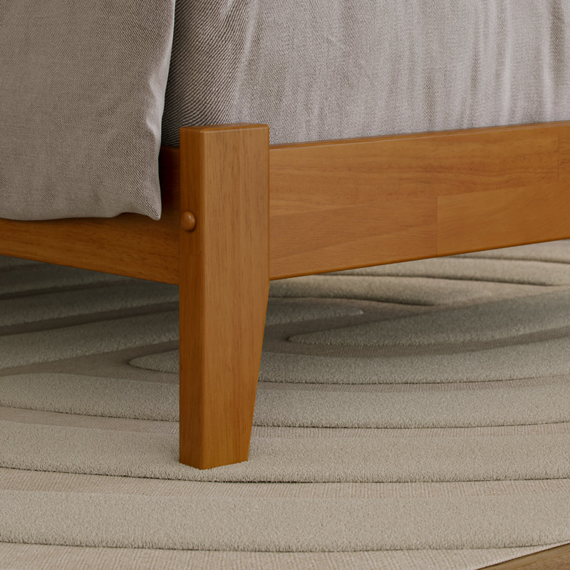 Troutville Solid Wood Standard Bed, Full, Light Toffee